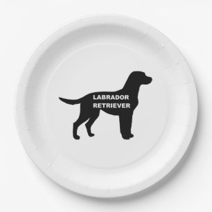 labrador name silhouette paper plate
