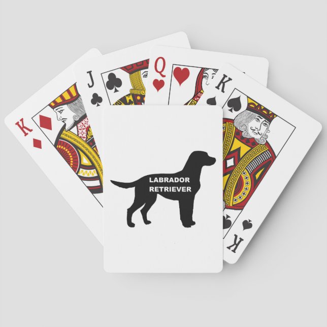 labrador name silhouette playing cards (Back)