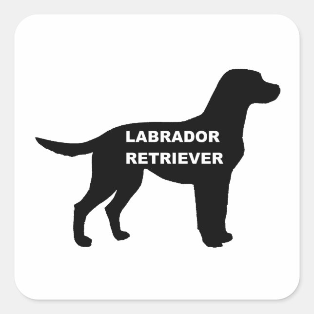 labrador name silhouette square sticker (Front)