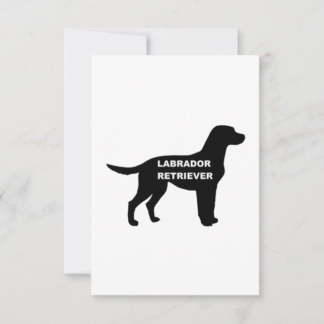 labrador name silhouette thank you card (Front)