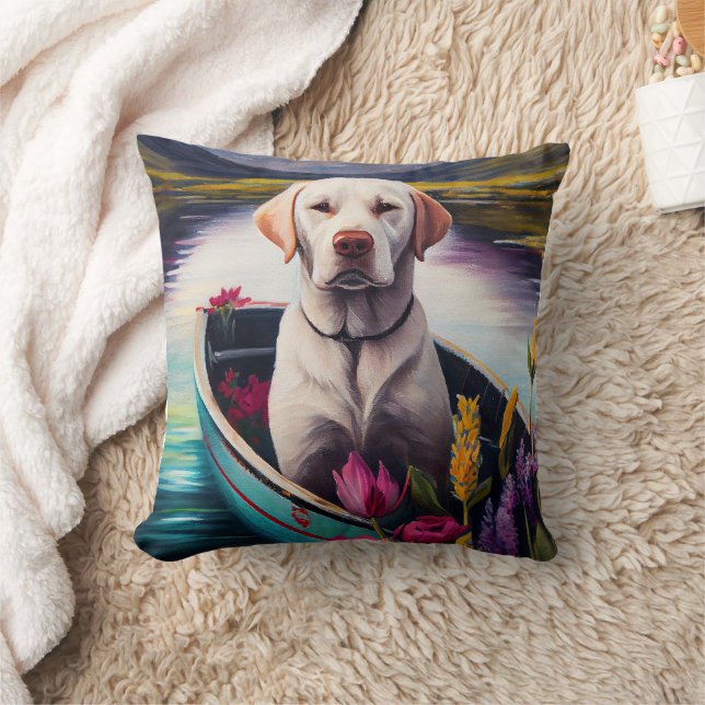 Labrador on a Paddle: A Scenic Adventure Cushion (Blanket)