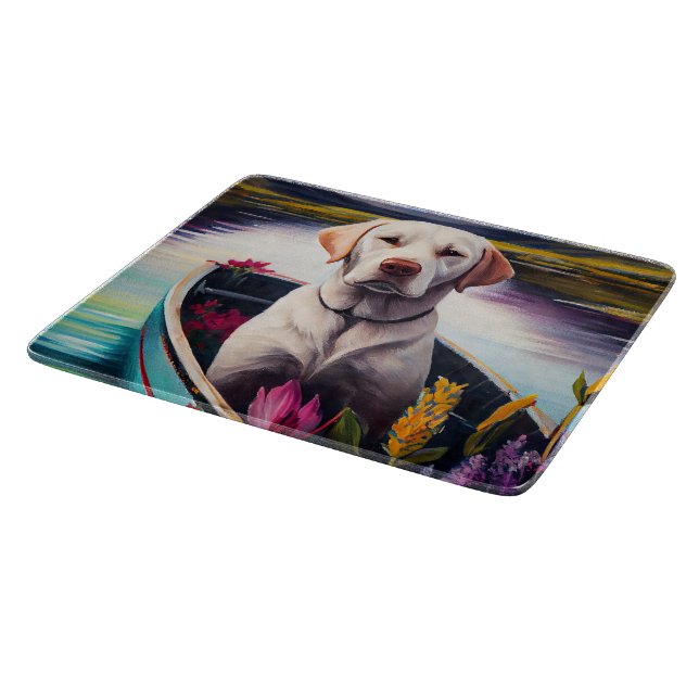Labrador on a Paddle: A Scenic Adventure Cutting Board (Corner)