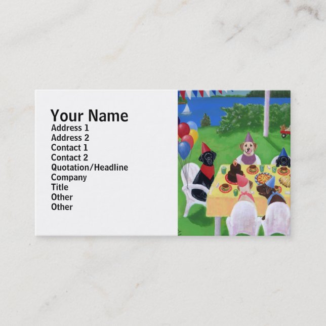 Labrador Party Painting Business Card (Front)