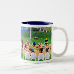 Labrador Party Painting Two-Tone Coffee Mug