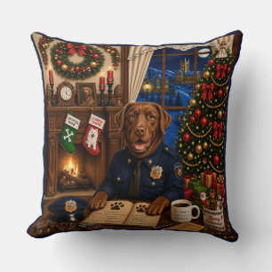 Labrador Police Dog  Cushion