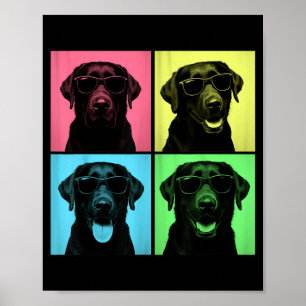 Labrador Pop Art Funny Black Lab Dog Lover Photo Poster