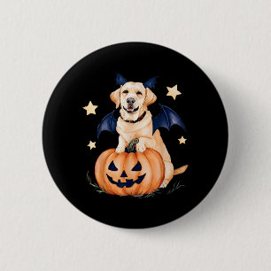 Labrador Pumpkin Witch Golden Labrador Halloween 6 Cm Round Badge