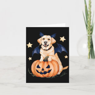Labrador Pumpkin Witch Golden Labrador Halloween Card