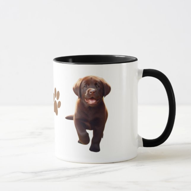 Labrador Puppies - Cute Chocolate & Yellow Lab  Mug (Right)