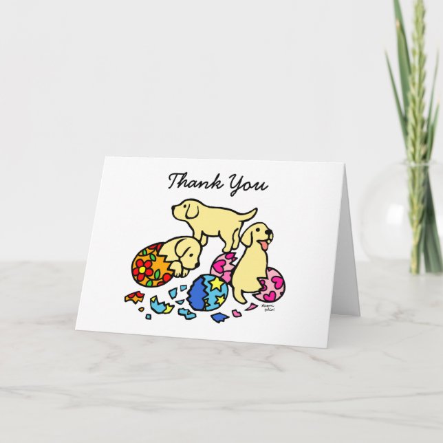 Labrador Puppies from Eggs Thank You Card (Front)