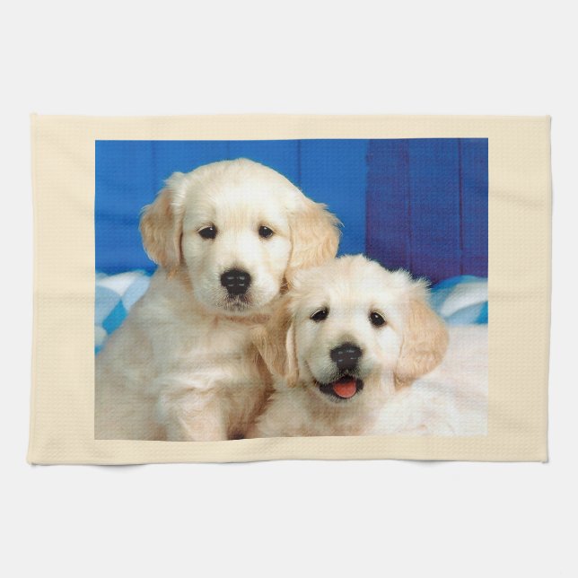 Labrador puppies  tea towel (Horizontal)