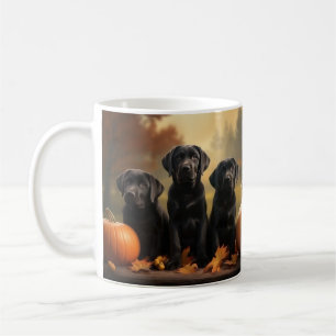 Labrador Puppy Autumn Delight Pumpkin Coffee Mug