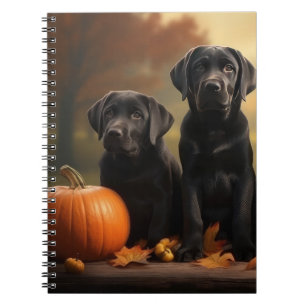 Labrador Puppy Autumn Delight Pumpkin Notebook