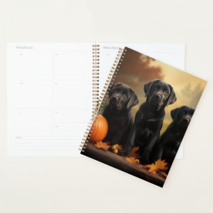 Labrador Puppy Autumn Delight Pumpkin Planner