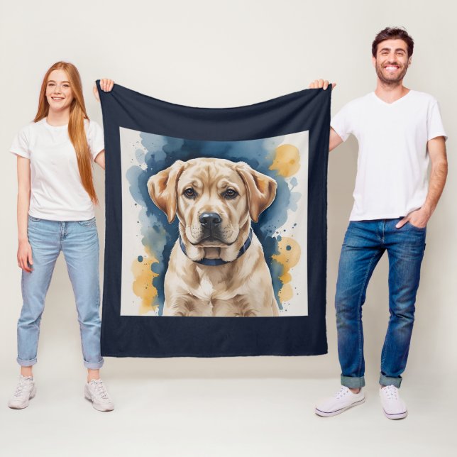 Labrador Puppy Fleece Blanket (In Situ)
