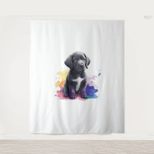 Labrador puppy in watercolors tapestry