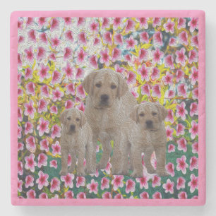 Labrador Puppy Oil Paint, Stone Coaster