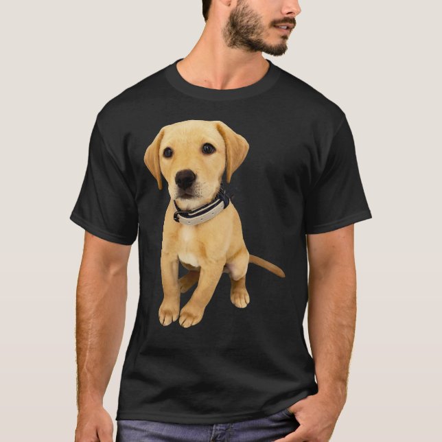Labrador Puppy Pet Dog Golden Retriever Sitting Wi T-Shirt (Front)
