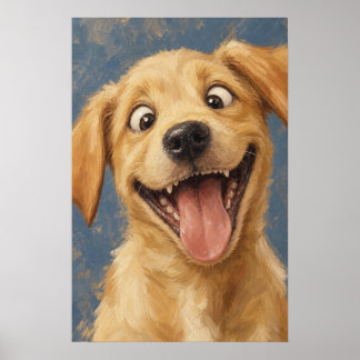 Labrador Puppy Wall Art — Goofy Painterly Caricatu