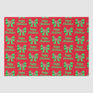 Labrador Red Christmas Silhouette Dog & Green Bow Tissue Paper