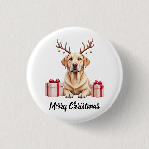 Labrador Reindeer 3 Cm Round Badge