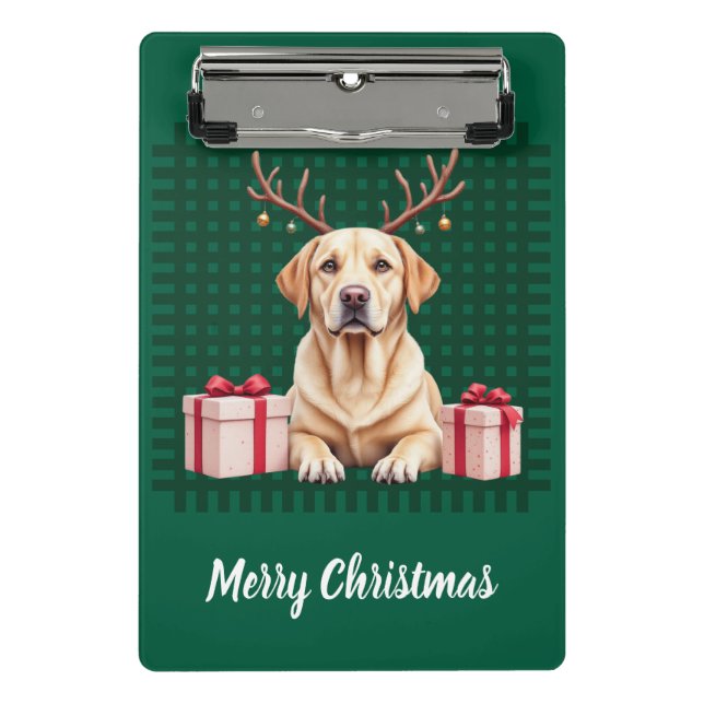 Labrador Reindeer Mini Clipboard (Front)