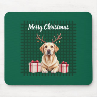 Labrador Reindeer Mouse Pad