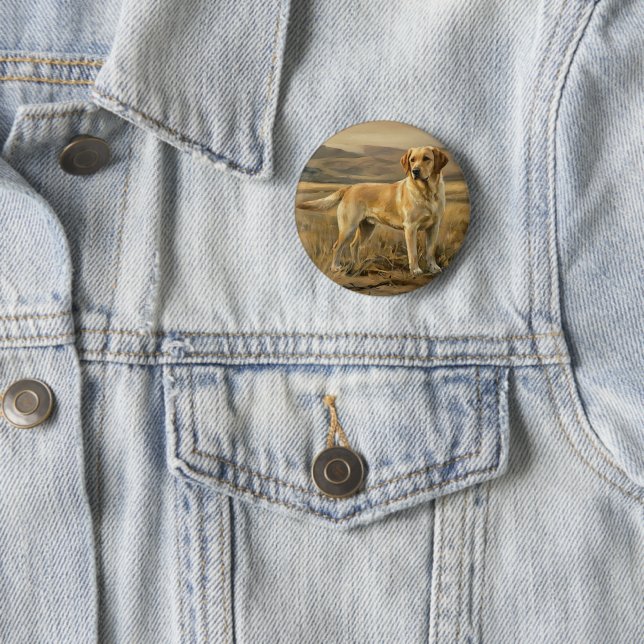 Labrador Retriever 6 Cm Round Badge (In Situ)