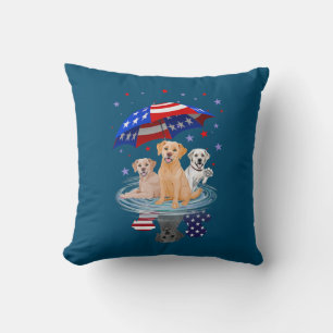 Labrador Retriever American Flag Shadow Cushion