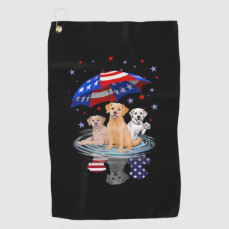 Labrador Retriever American Flag Shadow Golf Towel