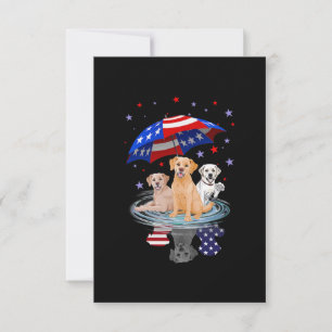 Labrador Retriever American Flag Shadow RSVP Card