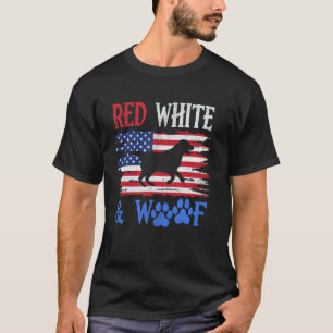 Labrador Retriever American Flag USA Red White & W T-Shirt