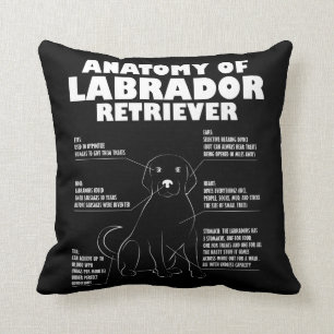 Labrador Retriever Anatomy Funny Dog owner Gift Cushion