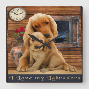 Labrador retriever art clock
