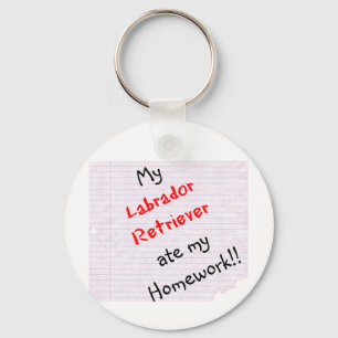 Labrador Retriever Ate My Homework Keychain