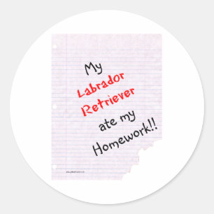 Labrador Retriever Ate My Homework - Sticker
