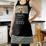 Labrador Retriever Baking Queen Sage Green Custom  Apron<br><div class="desc">Unleash your inner Baking Queen with this adorable Labrador Retriever Baking Queen Sage Green Custom Apron featuring a delightful watercolor illustration of a peeking Lab! Perfect for Labrador moms who love to whip up treats in the kitchen, this apron is both stylish and practical. Whether you're baking cookies or creating...</div>