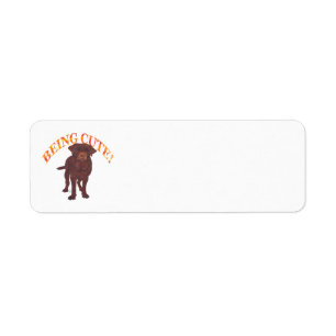 LABRADOR RETRIEVER BEING ADORABLE RETURN ADDRESS LABEL