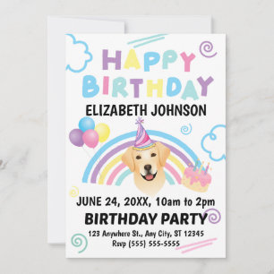 Labrador Retriever Birthday Invitation