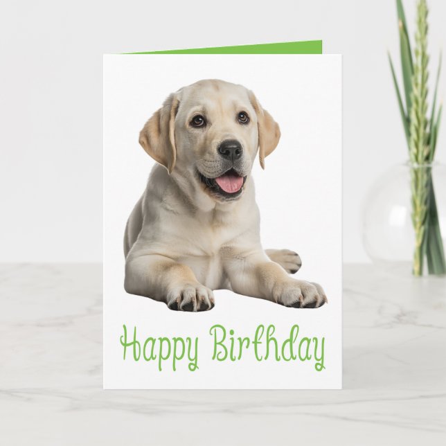 Labrador Retriever Birthday Yellow Lab Puppy Dog Card (Front)
