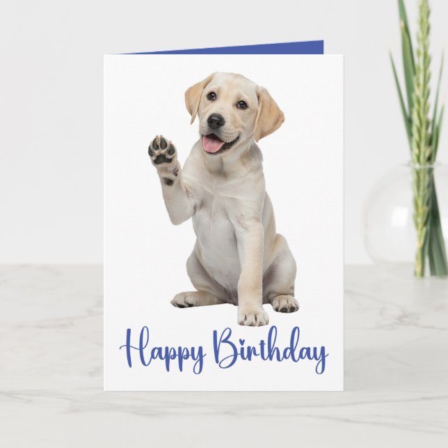 Labrador Retriever Birthday Yellow Lab Puppy Dog Card (Front)