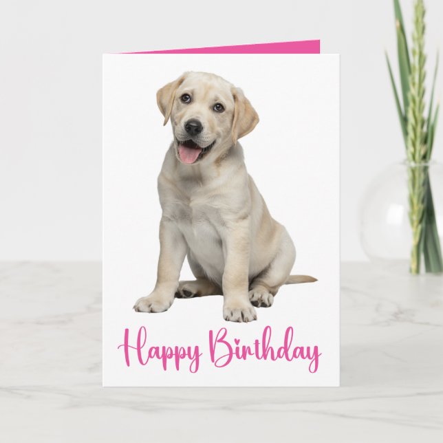 Labrador Retriever Birthday Yellow Lab Puppy Dog Card (Front)