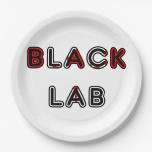 Labrador Retriever Black Lab Flag In Name Paper Plate