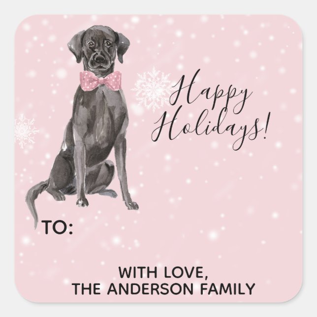 Labrador Retriever Black Lab Holiday Gift Label (Front)