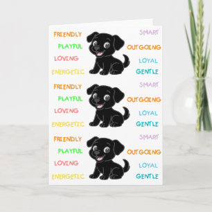 Labrador Retriever Black Lab Traits Card