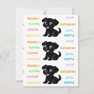 Labrador Retriever Black Lab Traits Card