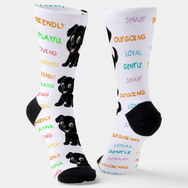 Labrador Retriever Black Lab Traits Socks (Angled)