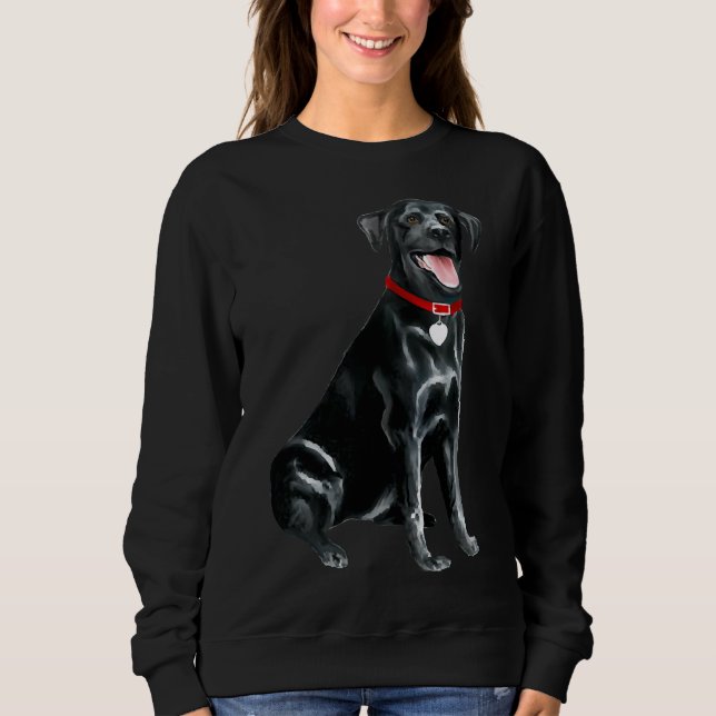 Labrador Retriever Black Laughing Sweatshirt (Front)