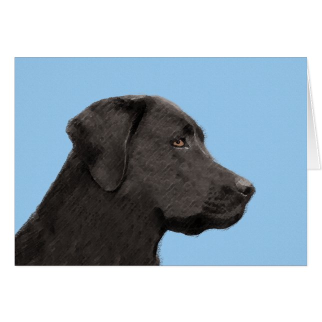 Labrador Retriever Black Painting Original Dog Art (Front Horizontal)