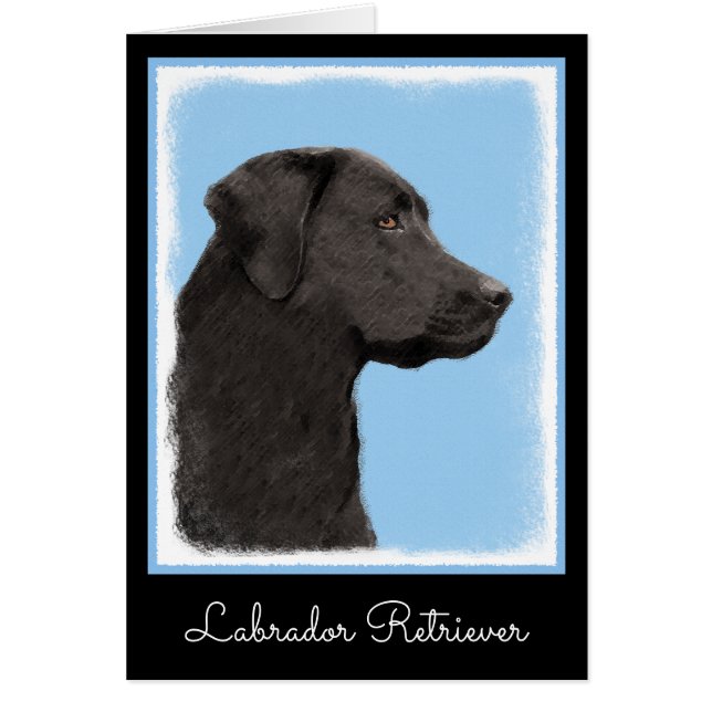 Labrador Retriever Black Painting Original Dog Art (Front)